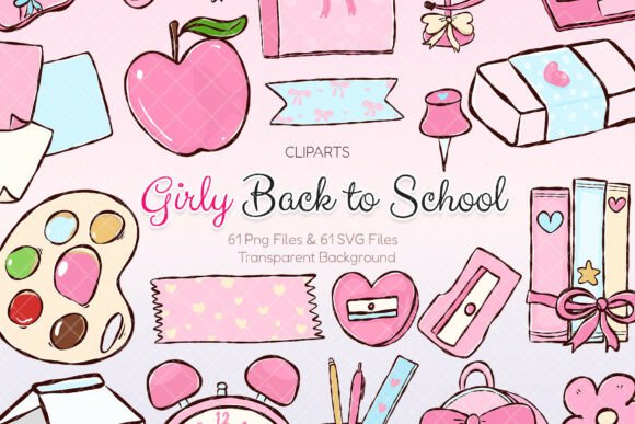 Download Girly Back to School Clipart - Back to school Collection